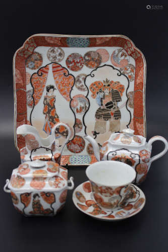 Japanese porcelain tea set. 19th to early 20th Century.