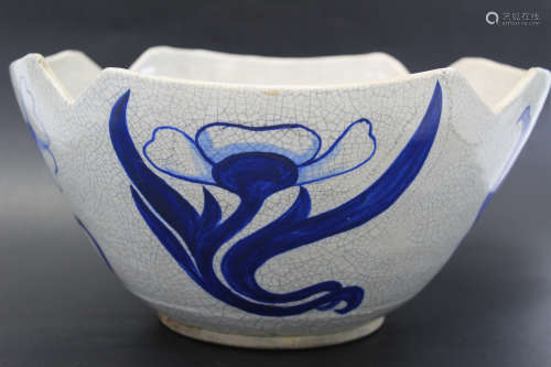 Japanese pottery punch bowl.
