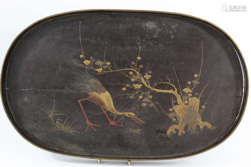 Japanese lacquer tea tray. 19th Century.