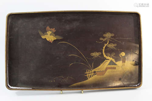 Japanese lacquer tea tray. 19th Century.