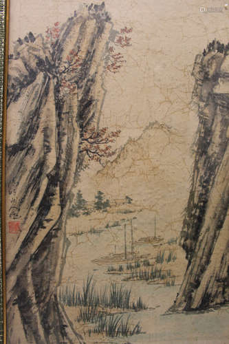 Chinese ink painting on silk.