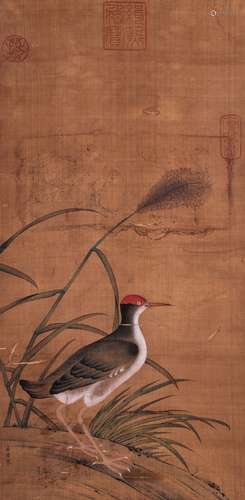 Chinese water color painting on silk.