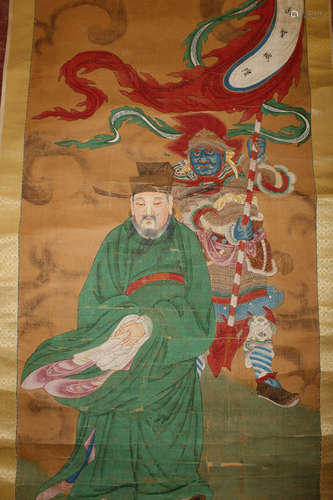 Chinese water color painting on silk.