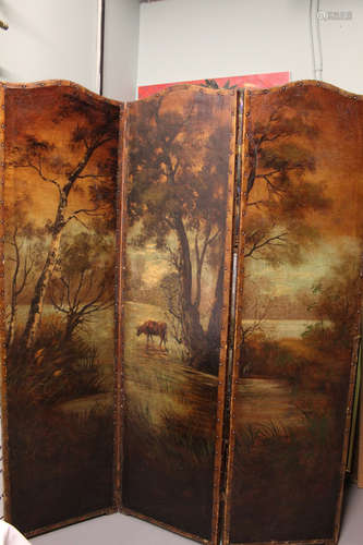 Three-panel screen