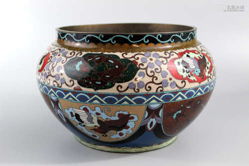 A Japanese cloisonne jar