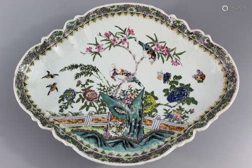 Chinese export famille rose porcelain plate.