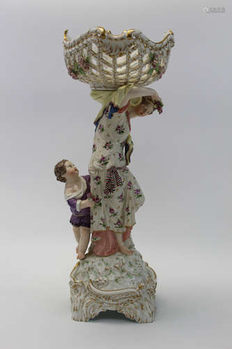 KPM German (1837-1844) Porcelain Goddess Centerpiece