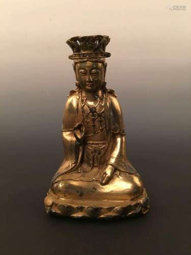 Chinese Gilt Bronze Guanyi