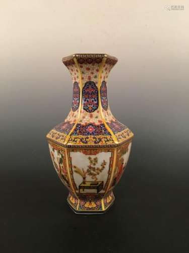Chinese Enamel Vase With Yong Zheng Mark