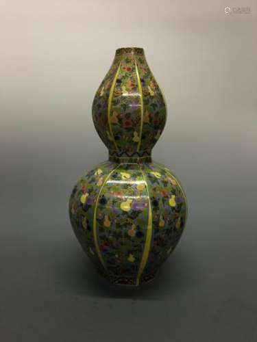 Chinese Famille Hulu Shaped Vase
