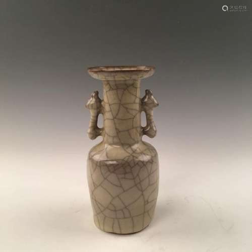 Chinese Guan-Type Kiln  Double Handle Vase
