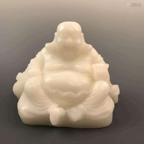 Chinese Peking Glass  Buddha Carving