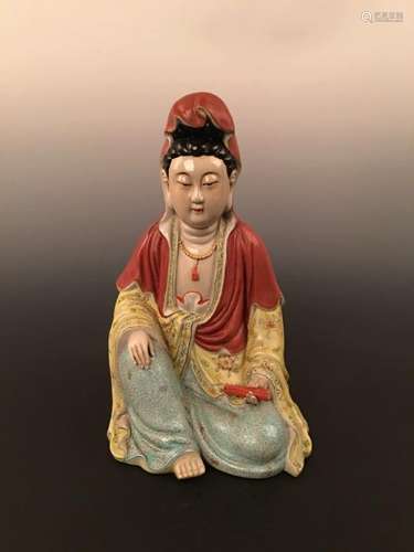 Fine Chinese Famille-Rose Yuan-Yin Figure