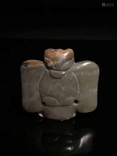 Chinese Hongshang Culture Jade Owl