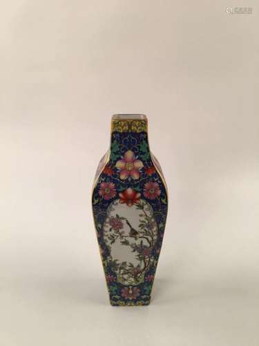 Chinese Enamal Square Vase With Yong Zheng Mark