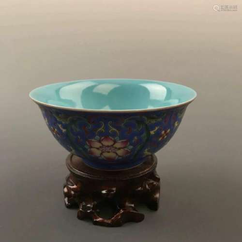 Fine Chinese Famille Rose Flower Bowl with Kangxi Mark