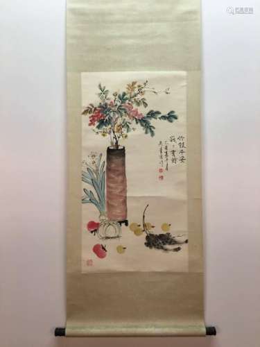 Chinese Hanging Scroll Of Bamboo