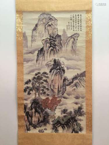 Chinese Hanging Scroll Of Landscapes