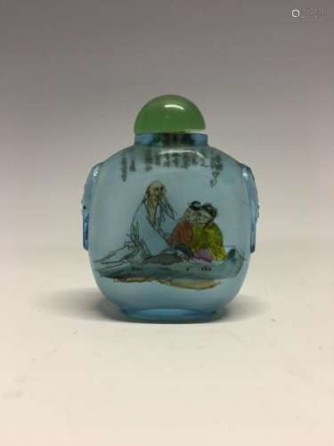 Chinese Glass Snuff Bottle With Inside-Painting Figures