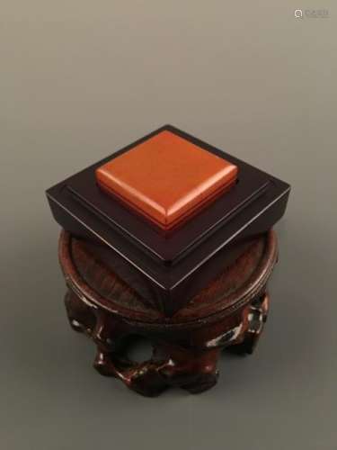 Chinese Seal with Redwood Box