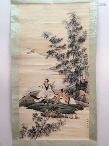 Chinese Hanging Scroll of Figures