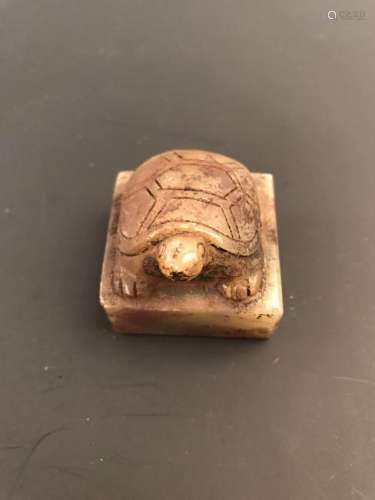 Chinese Crystal Turtle Knob Seal