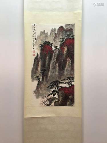 Chinese Hanging Scroll Of Landscapes