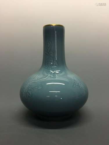 Chinese Azure Glazed 'Butterfly' Vase
