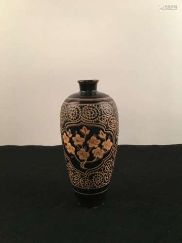 Chinese Ci Zhou Ware Porcelain Plum Vase