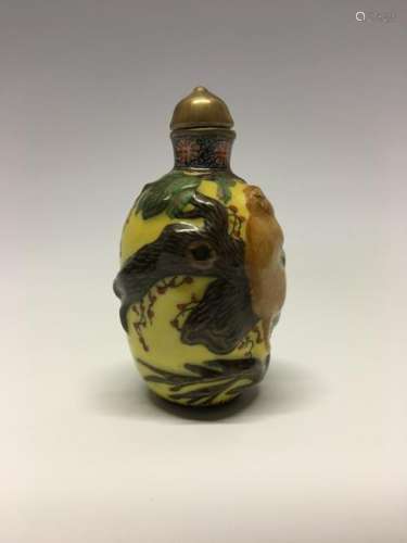 Famille-Rose Snuff Bottle with Qianlong Mark