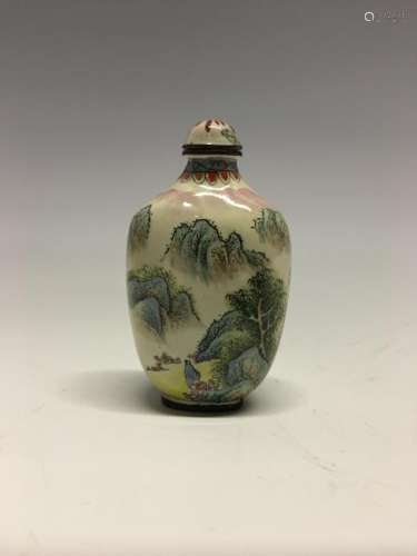 Chinese Cloisonne Snuff Bottle With 