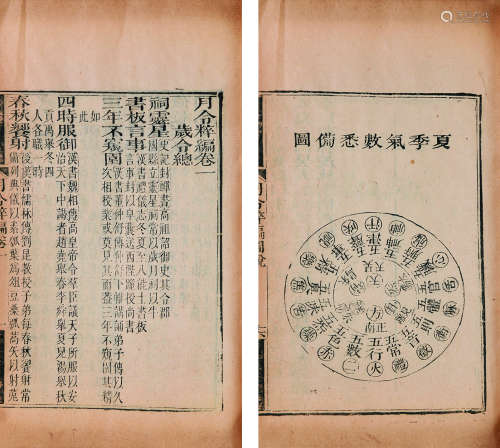 清 （江都）秦嘉谟 撰 月令粹编 二十四卷 图说一卷 清嘉庆十七年（1812）琳琅仙馆刻本 原装6册1函 竹纸 线装