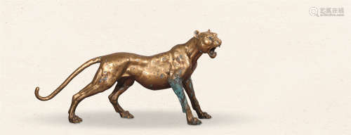 铜雕意大利黄豹