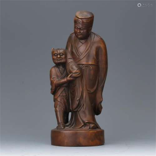 CHINESE BOXWOOD STANDING FIGURES