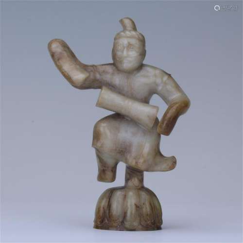 CHINESE GREY JADE DANCER