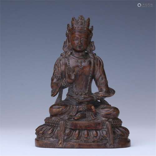 CHINESE AGALWOOD SEATED AMITABHA BUDDHA