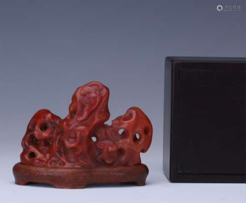 CHINESE RED AGATE NANHONG SCHOLAR'S ROCK