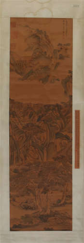 CHINESE SCROLL PAINTING OF MOUNTAIN VIEWS