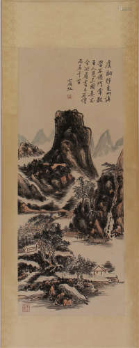 CHINESE SCROLL PAINTING OF MOUNTAIN VIEWS