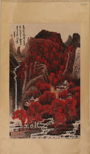 CHINESE SCROLL PAINTING OF MOUNTAIN VIEWS