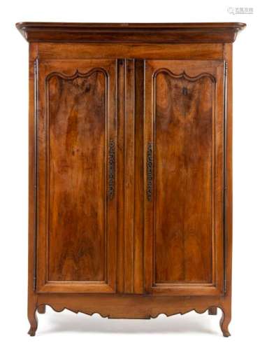 A Louis Philippe Burlwood Armoire Height 84 1/4 x width