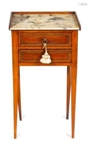 * A Louis XVI Transitional Style Side Table Height 28 x