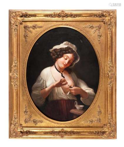 Continental School, (19th Century), Woman Feeding a