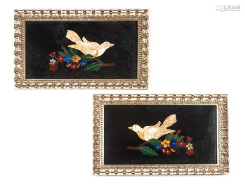 A Pair of Italian Pietra Dura Wall Plaques Plaque: