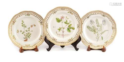 A Set of Twelve Royal Copenhagen Flora Danica Salad