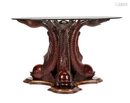 A Continental Carved and Parcel Gilt Center Table