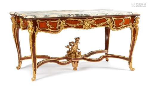 A Louis XV Style Gilt Bronze Mounted Salon Table Height