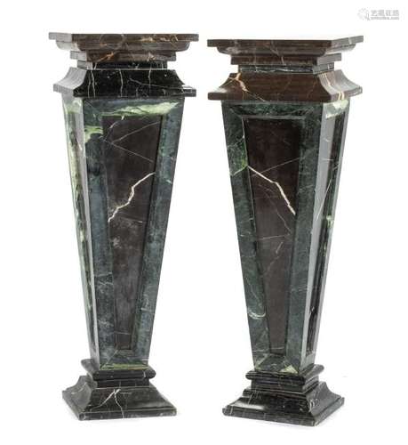 A Pair of Italian Neoclassical Style Marble Pedestals