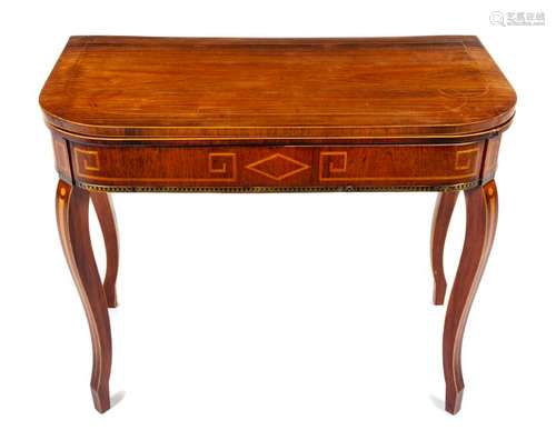 A Continental Mahogany Flip-Top Table Height 28 1/2 x