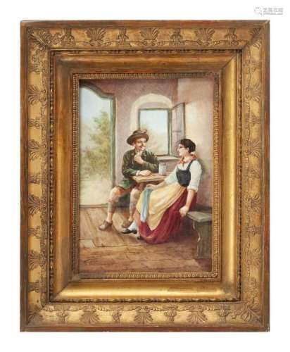 A French Porcelain Plaque Height 11 1/4 x width 8 1/4
